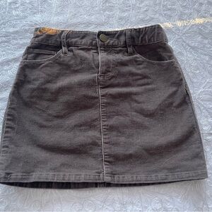 Kids GAP Brownish Gray Corduroy Skirt with Brass Button - Sz 10